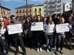 Concentración estudiantil  solidaria con los estudiantes de Valencia. Ponferrada, 29 febr.  2012. Foto: Enrique L. Manzano.